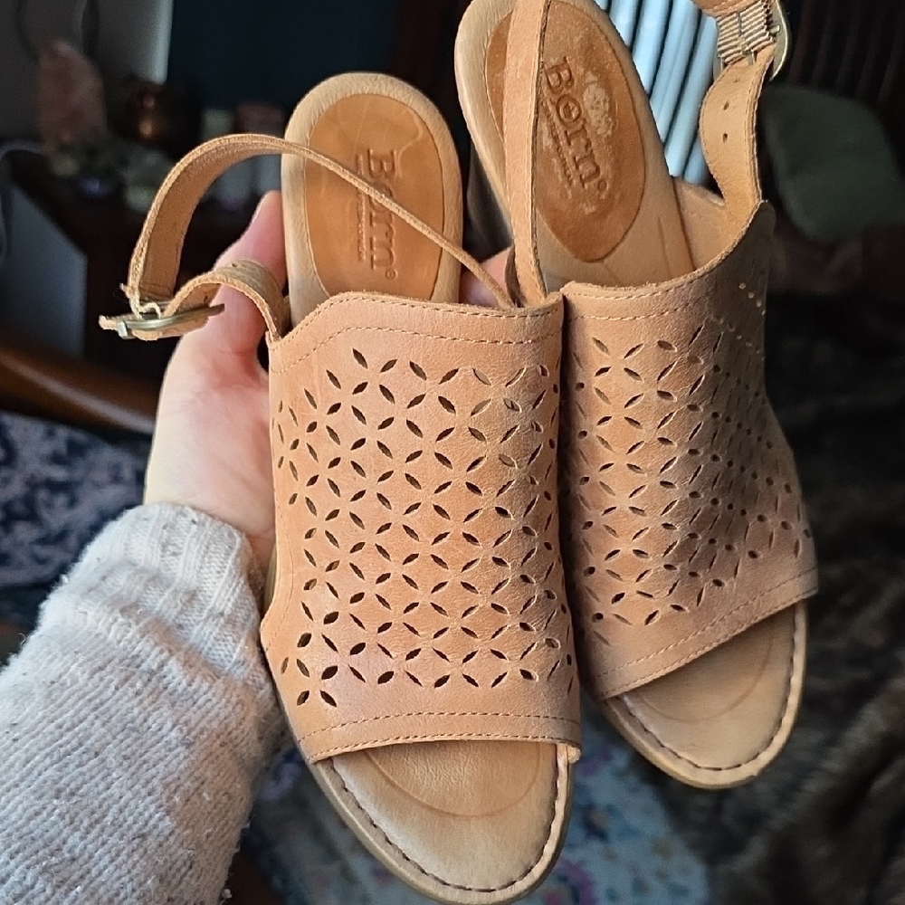 Born Women's Perforated Tan Sandals